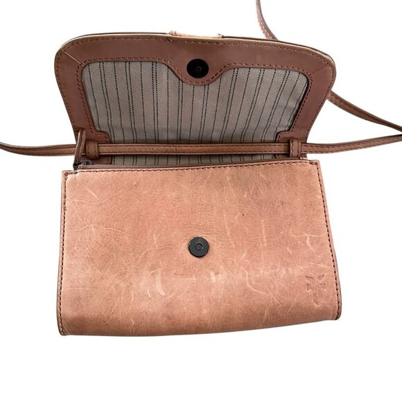 Frye Melissa Natural Brown Clutch Crossbody Versatile Leather Bag Western - Picture 8 of 8